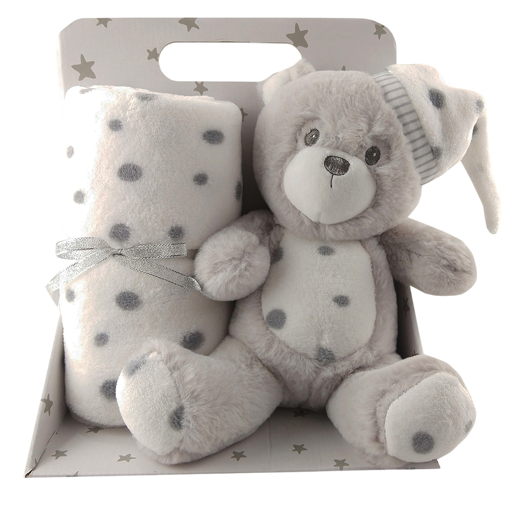 Grey Sleepy Bear Toy Blanket – Toy and Blanket Set 75cm x 100cm