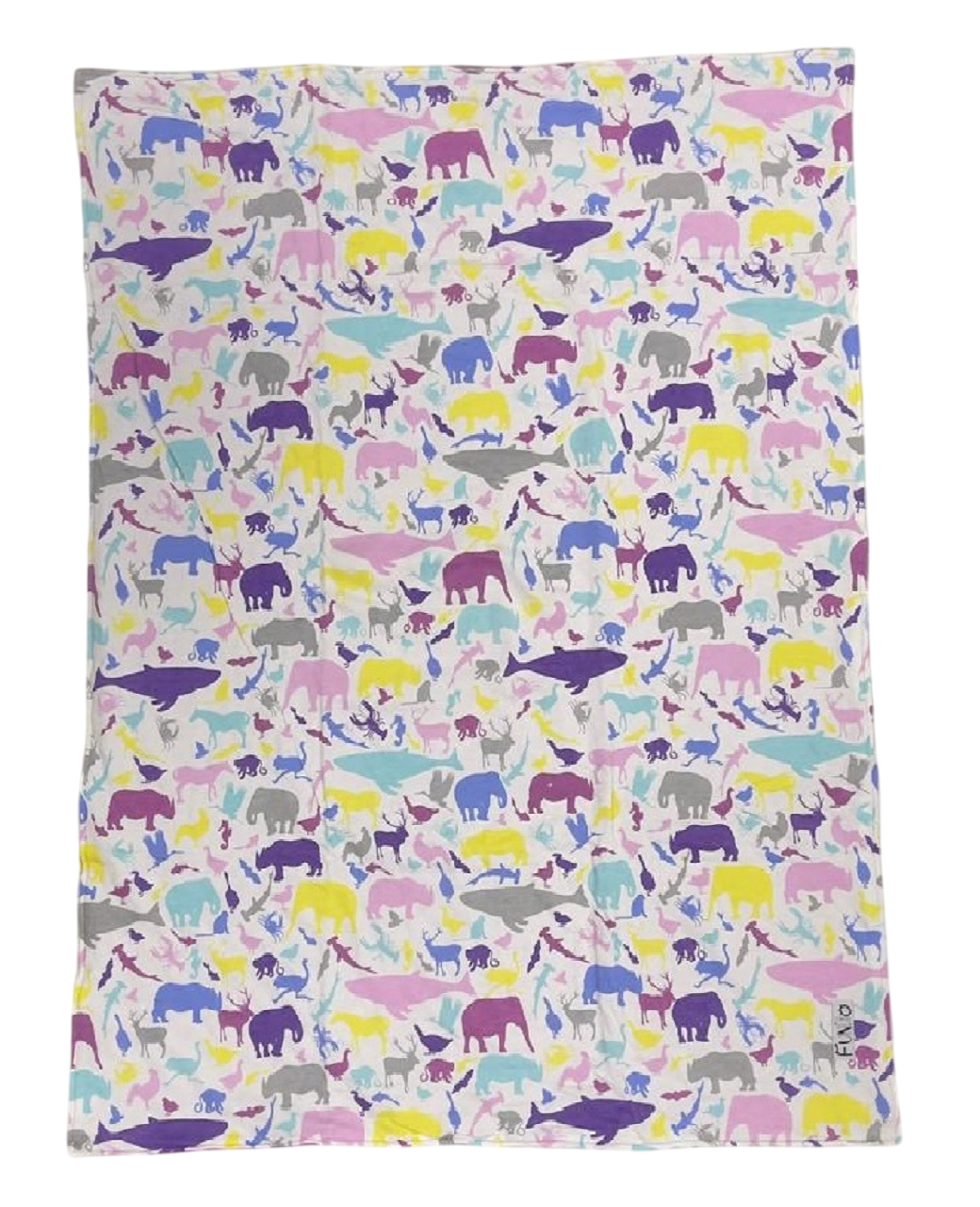 Purple Animals Two Sided Baby Blanket Suitable for Pram and Nap Time Bubble back Both side Cottoen 80cm x 100cm