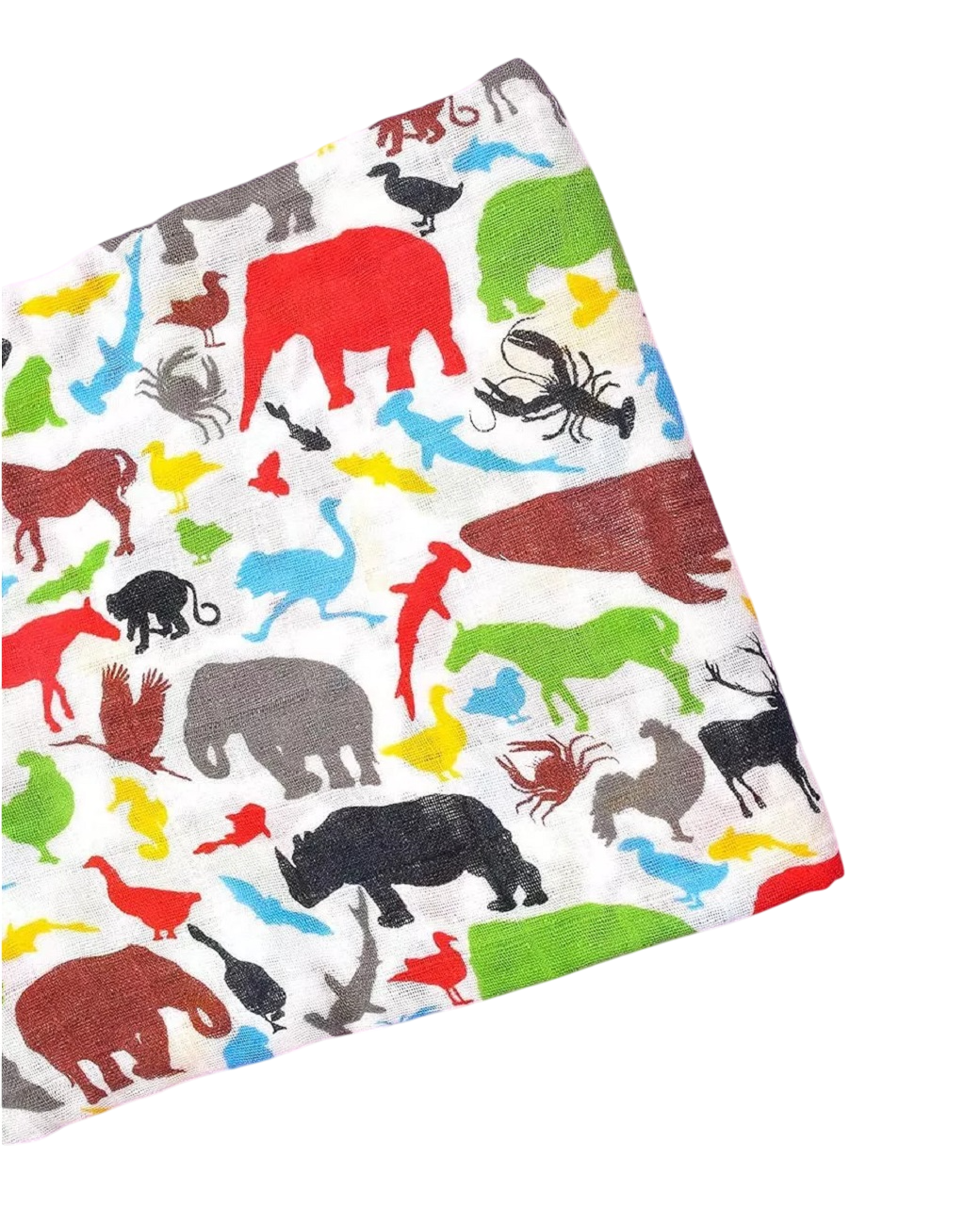 Red Animal Children's Muslin Squares Pack Swaddle Blanket (3 Pack) - 100% Organic Cotton Extra Large 120x120 cm Black Gold Design - Multi-use Baby Blanket Comforter Nursing Cover