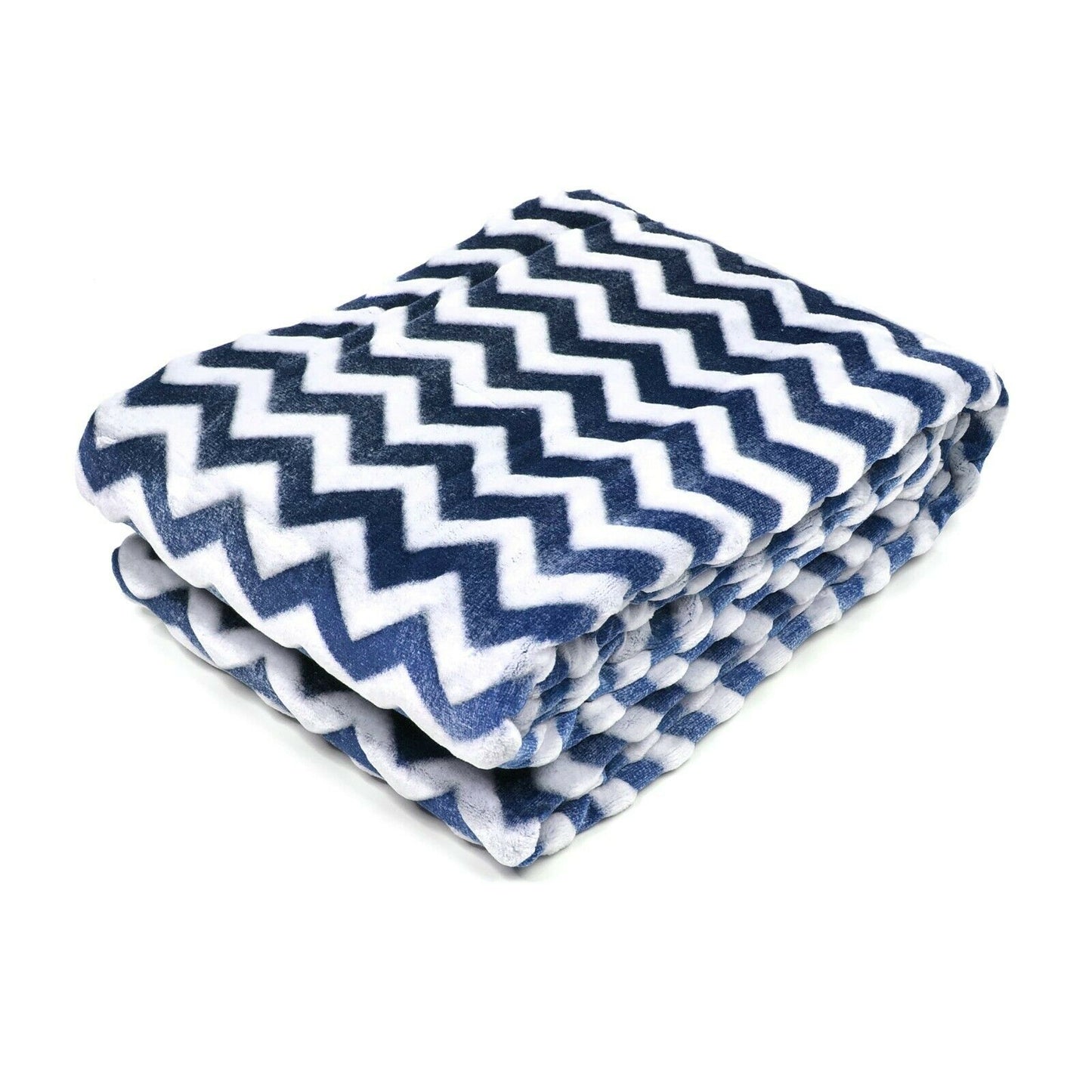 Stitch Blanket Throw Fleece Embossed with Soft Chevron Colour Pattern Variety 140cm x 180cm